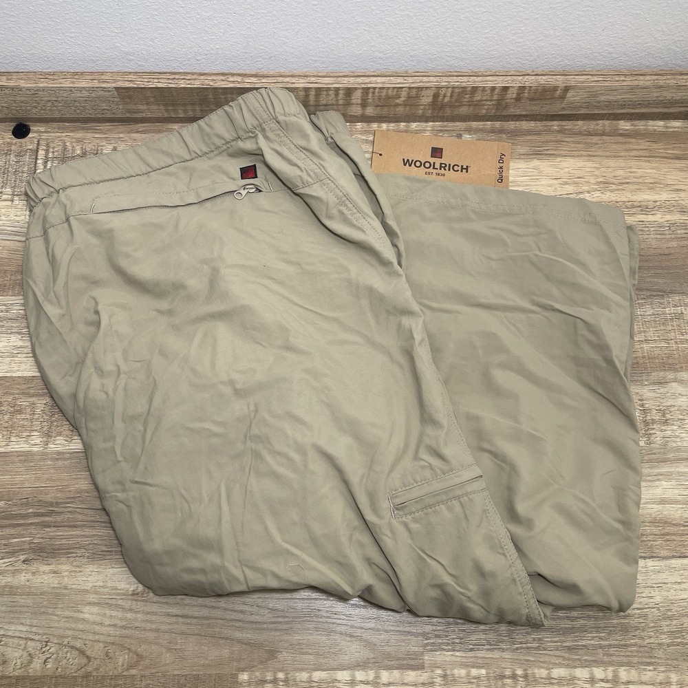 Woolrich Convertible Zip Off Shorts Hiking Pockets Pants Men XL Beige 31" Inseam